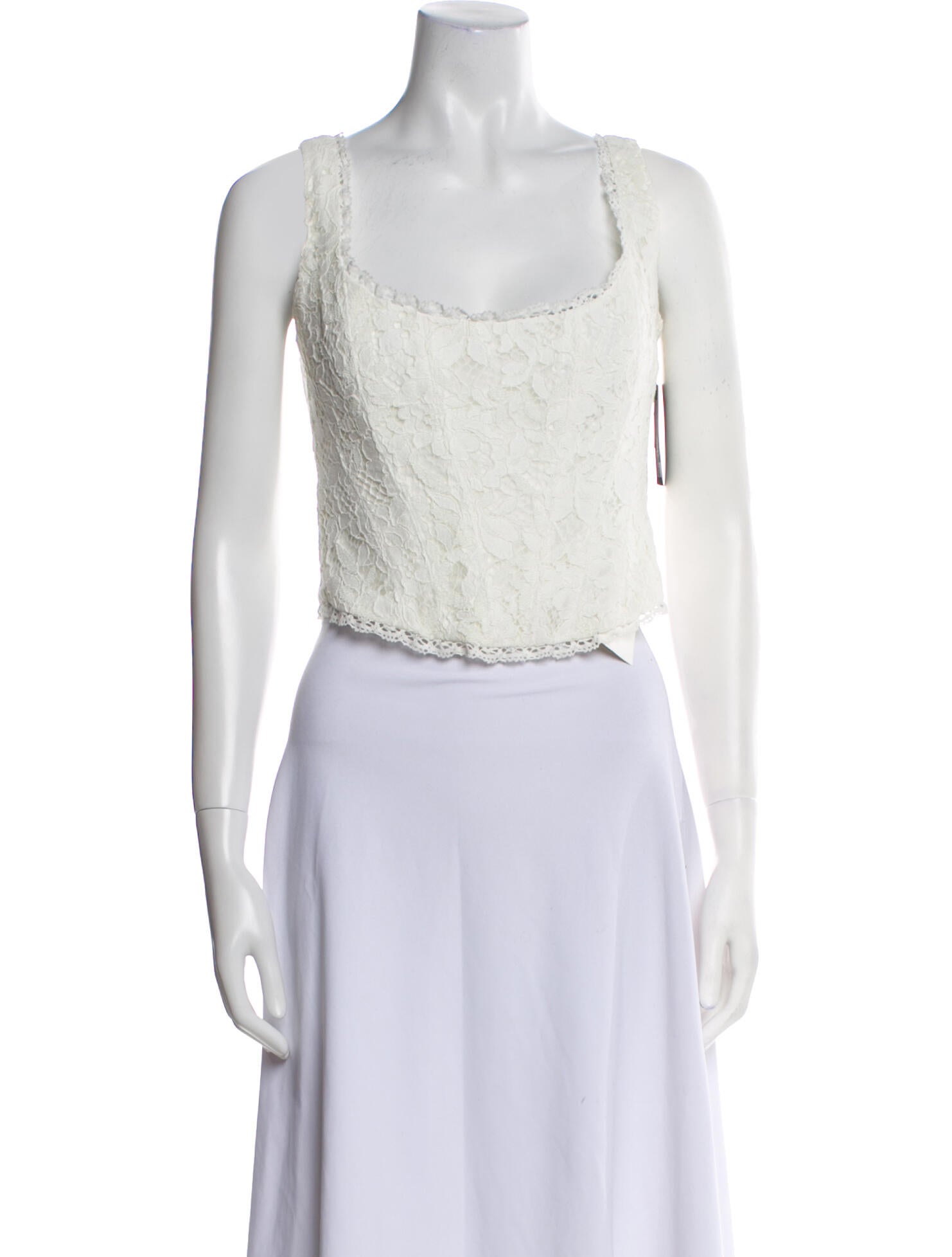 LoveShackFancy Scoop Neck Sleeveless Crop Top w/ Tags