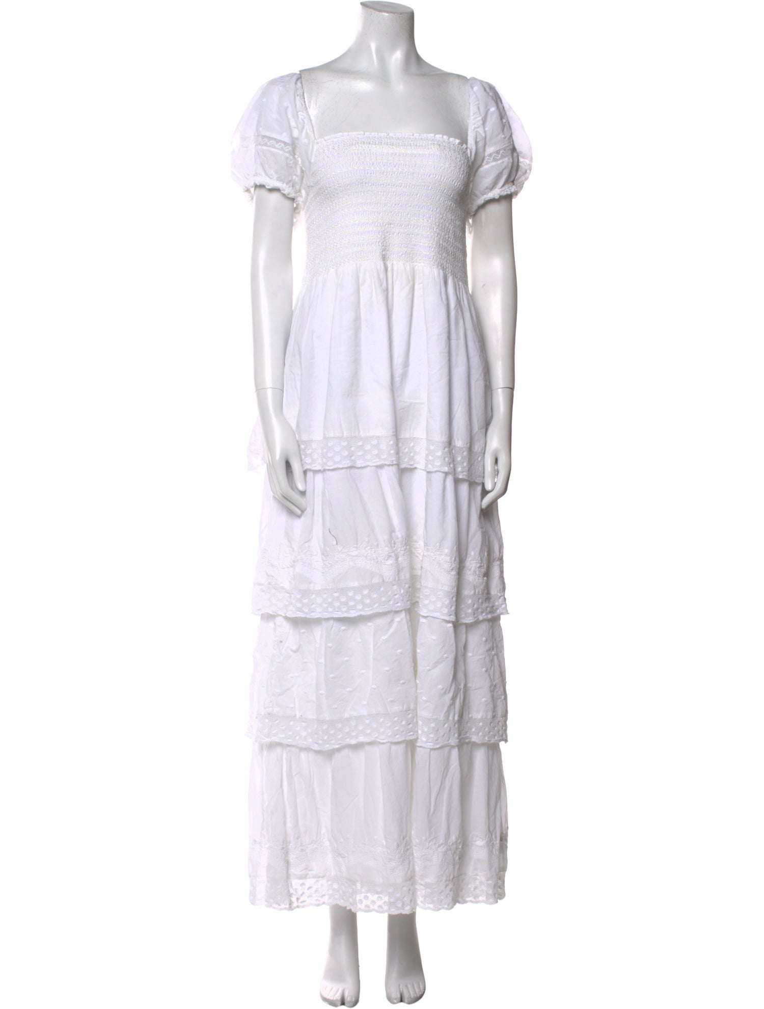 LoveShackFancy Square Neckline Long Dress