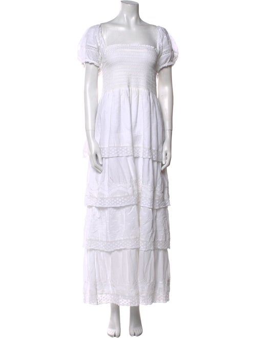 LoveShackFancy Square Neckline Long Dress