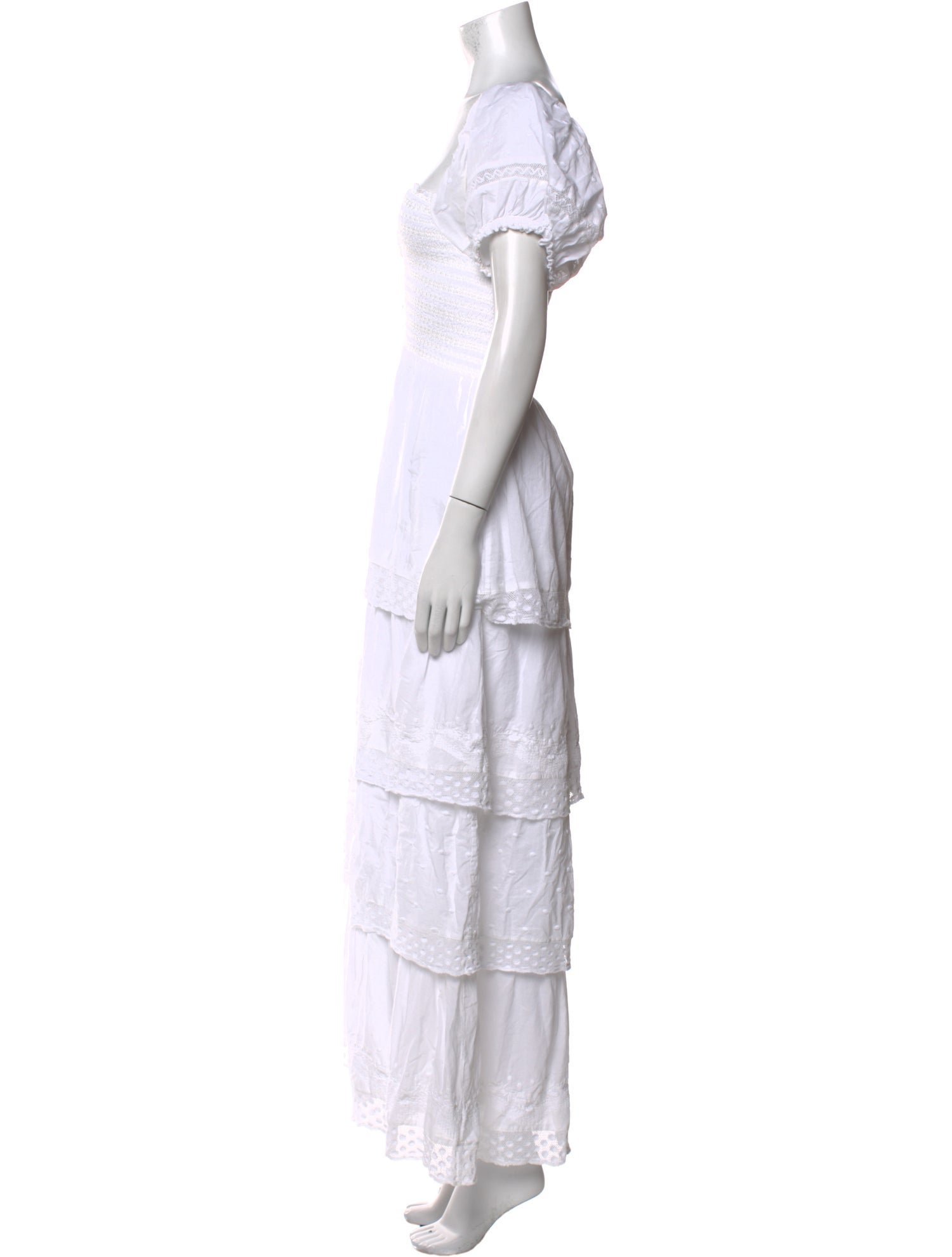 LoveShackFancy Square Neckline Long Dress