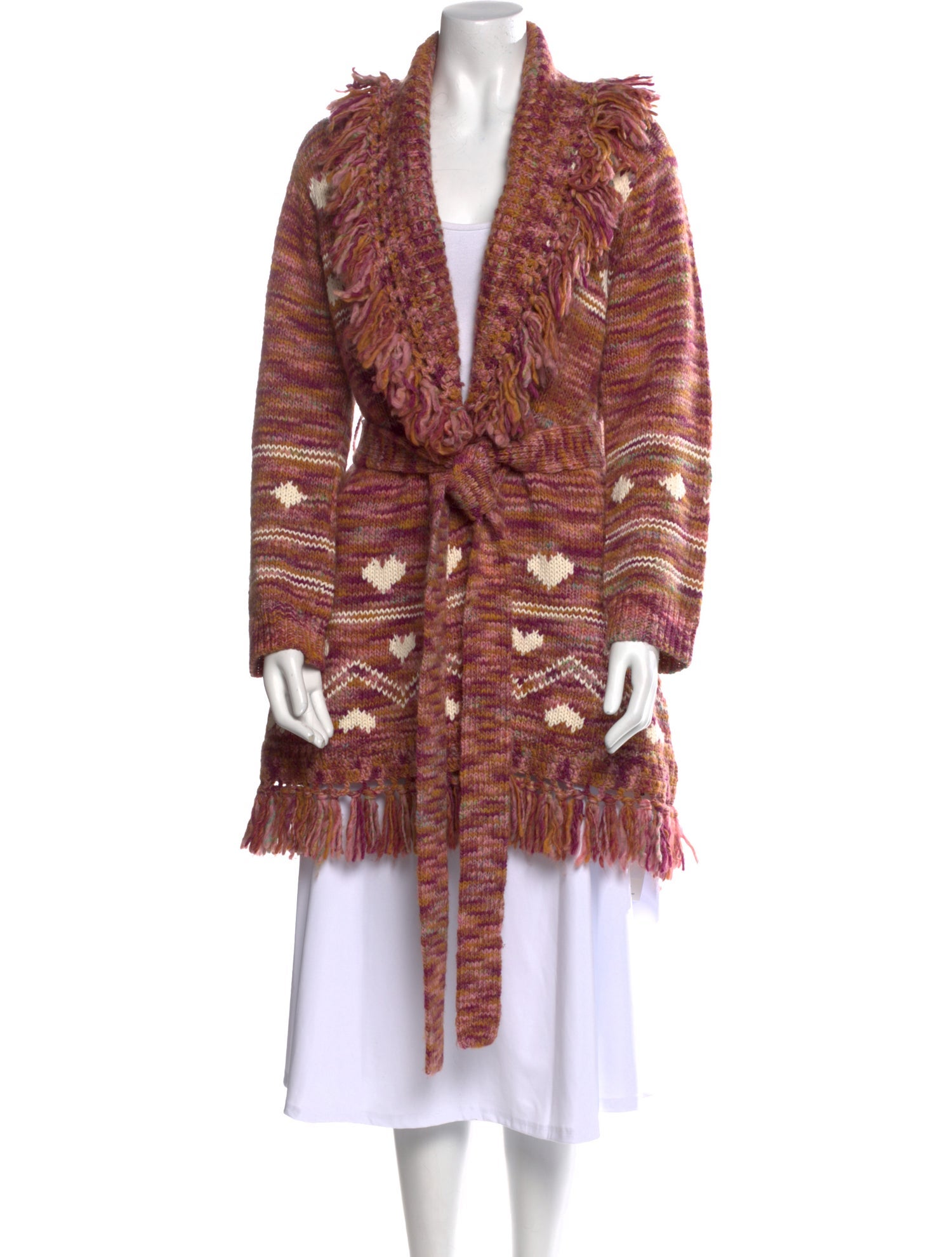 LoveShackFancy Printed V-Neck Sweater