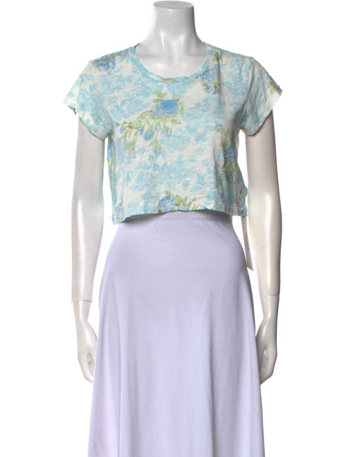 LoveShackFancy Printed Scoop Neck Crop Top