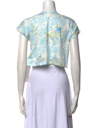 LoveShackFancy Printed Scoop Neck Crop Top