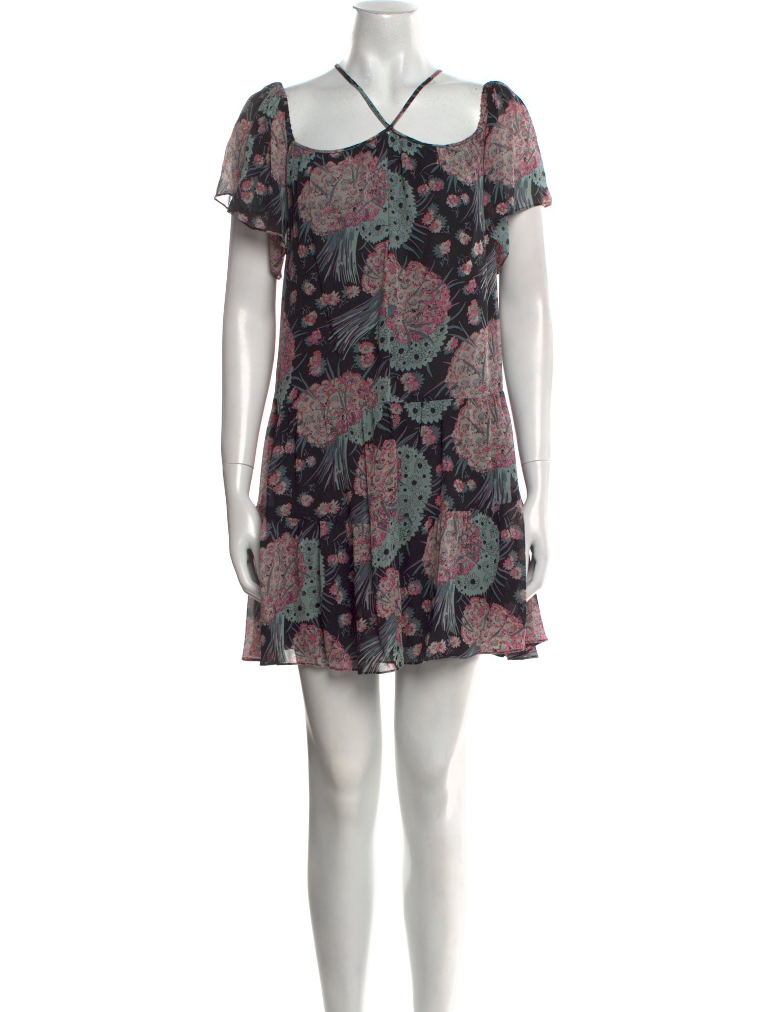 LoveShackFancy Floral Print Mini Dress