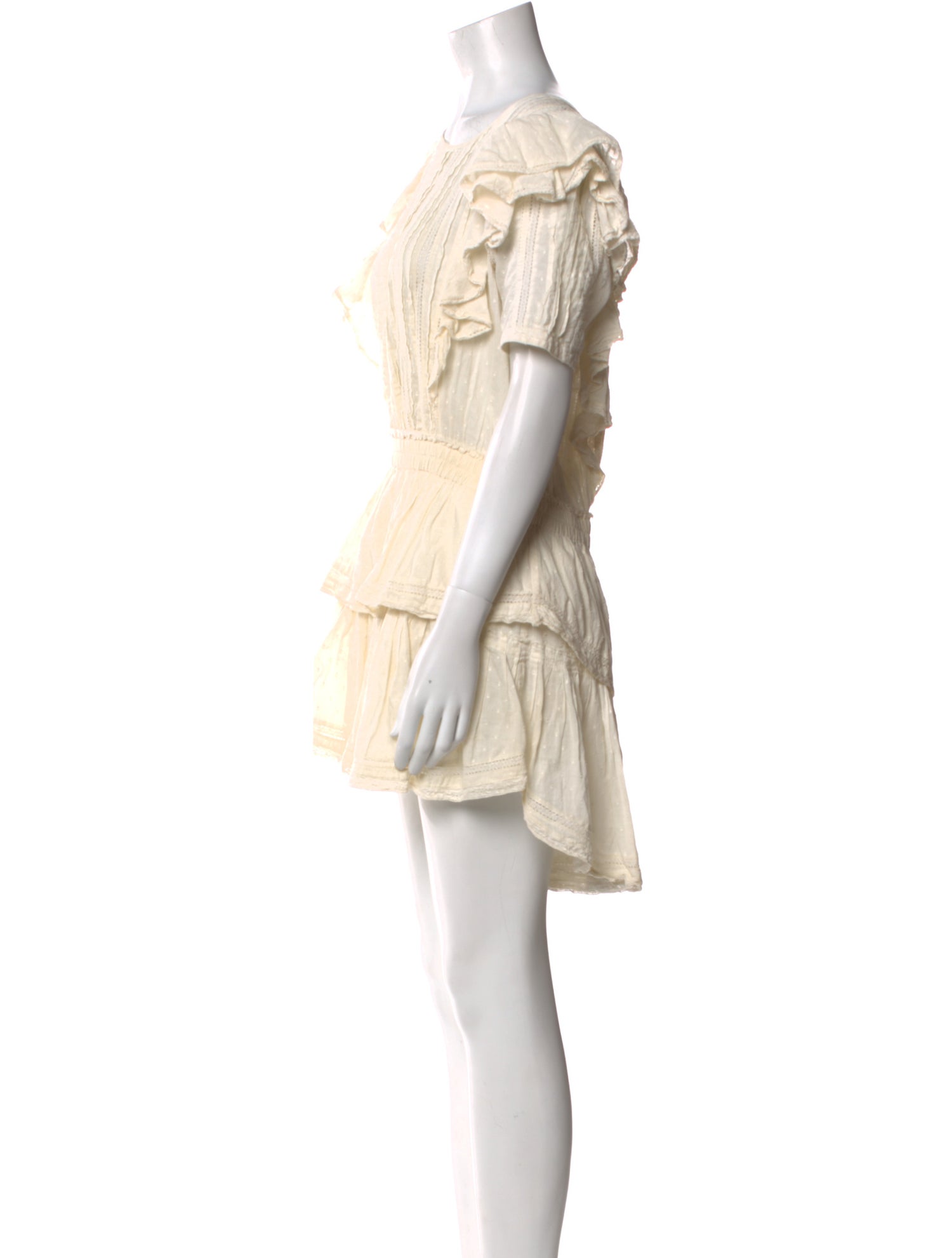 LoveShackFancy Bateau Neckline Mini Dress