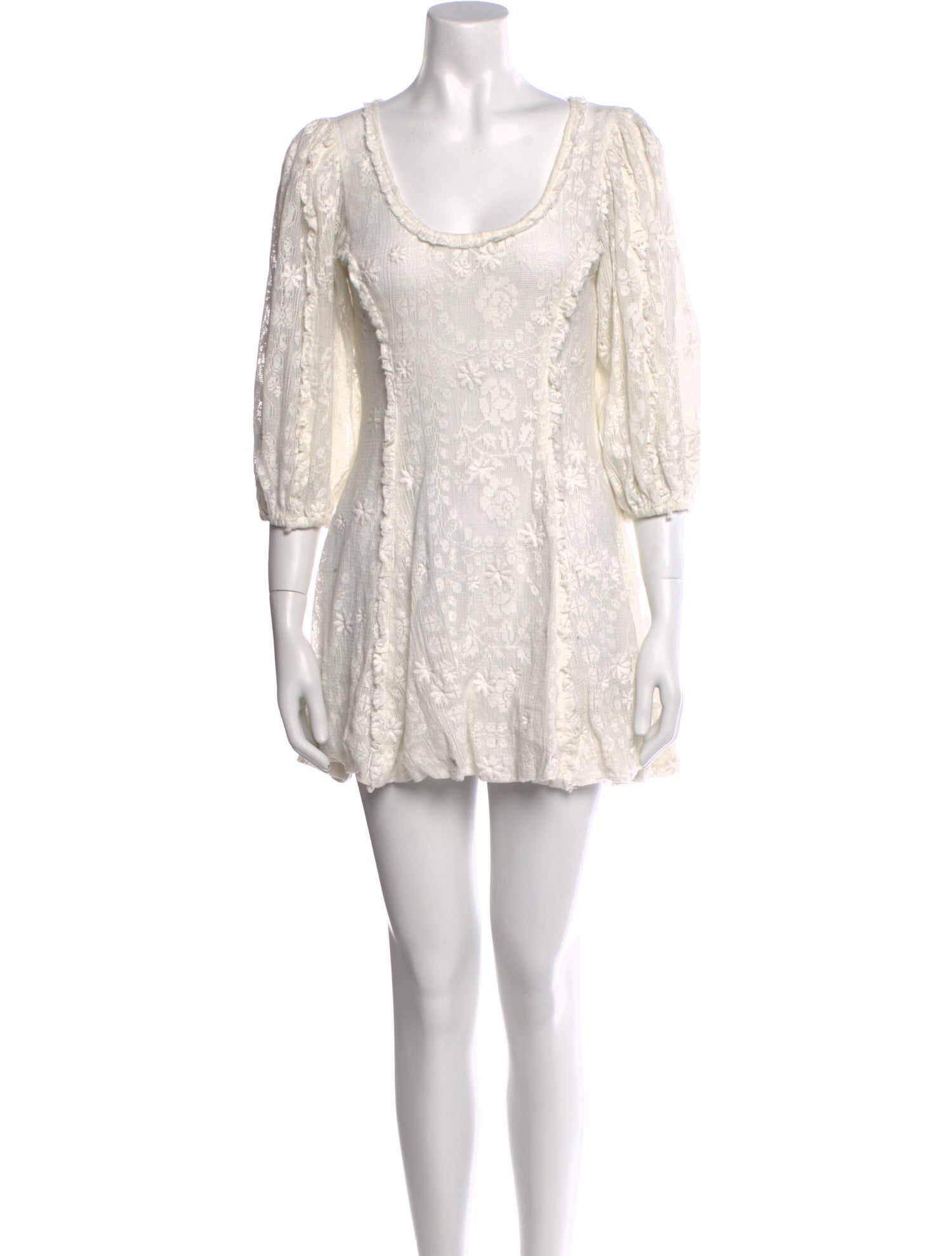 LoveShackFancy Scoop Neck Mini Dress