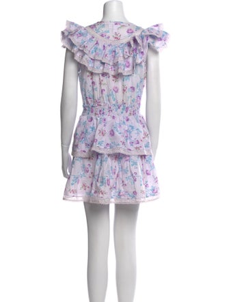 LoveShackFancy Floral Print Mini Dress