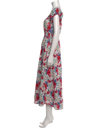 LoveShackFancy Floral Print Long Dress