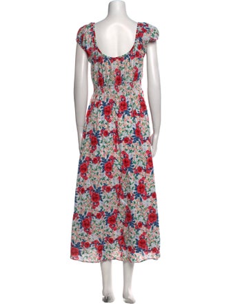 LoveShackFancy Floral Print Long Dress