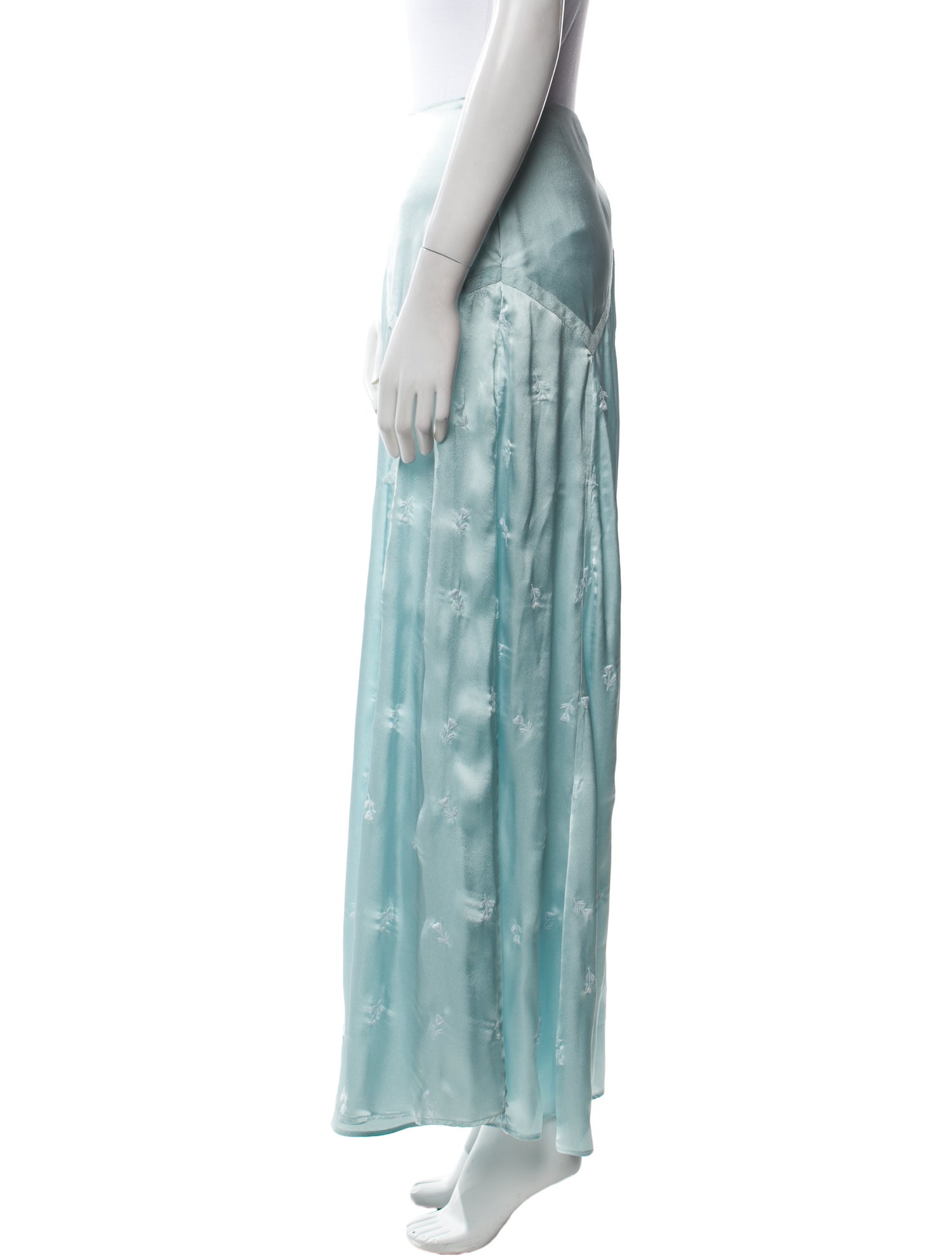 LoveShackFancy Embroidered Accent Midi Length Skirt