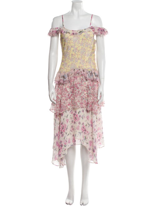 LoveShackFancy Silk Midi Length Dress