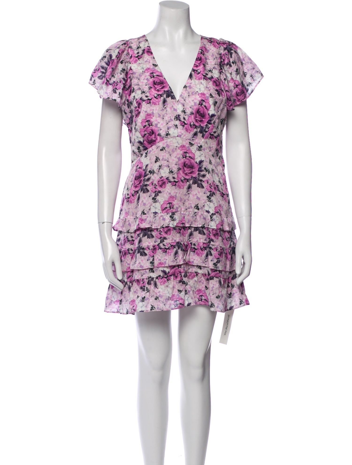 LoveShackFancy Floral Print Mini Dress