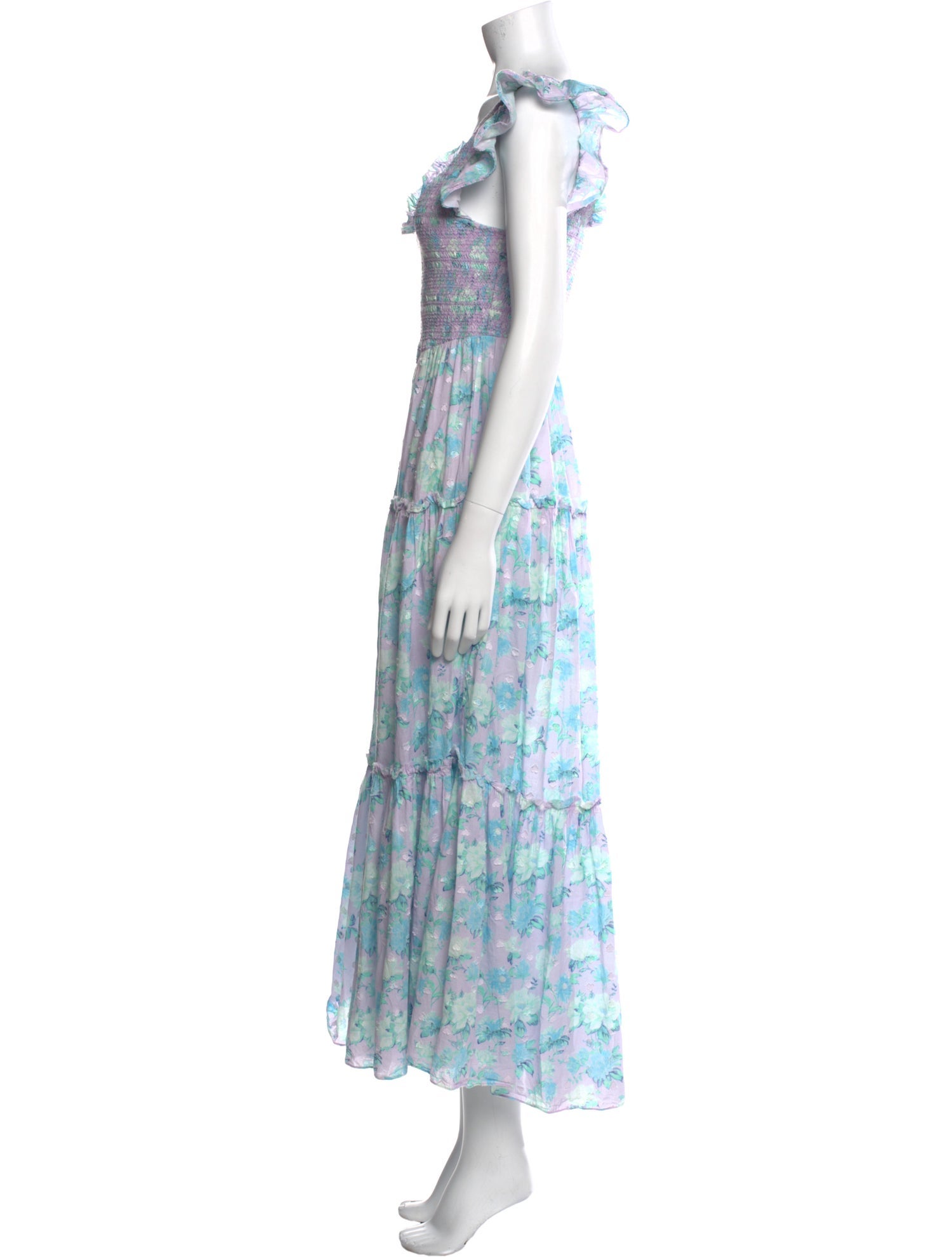 LoveShackFancy Floral Print Long Dress