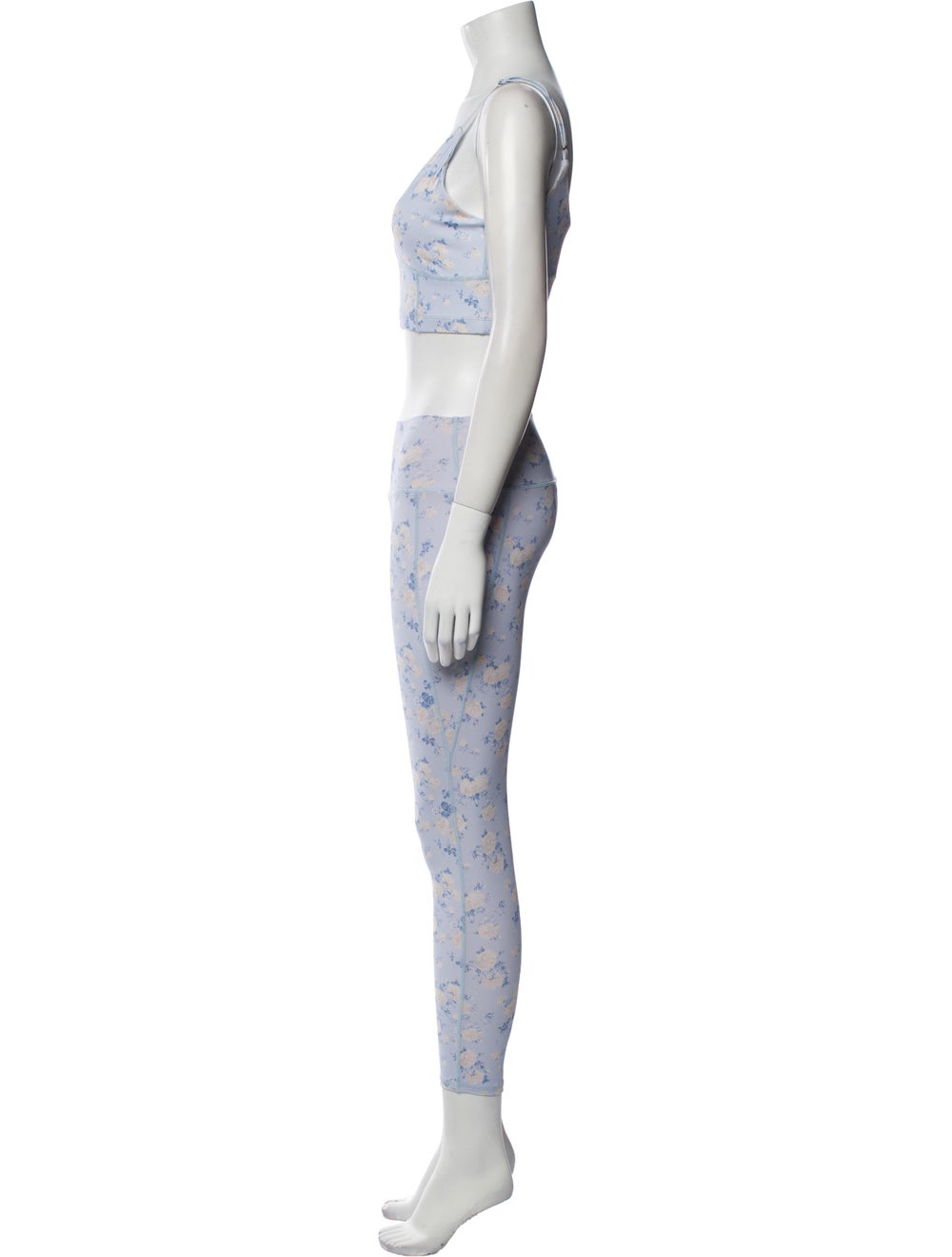 LoveShackFancy Nylon Two-Piece Set Blue Floral Pr… - image 2