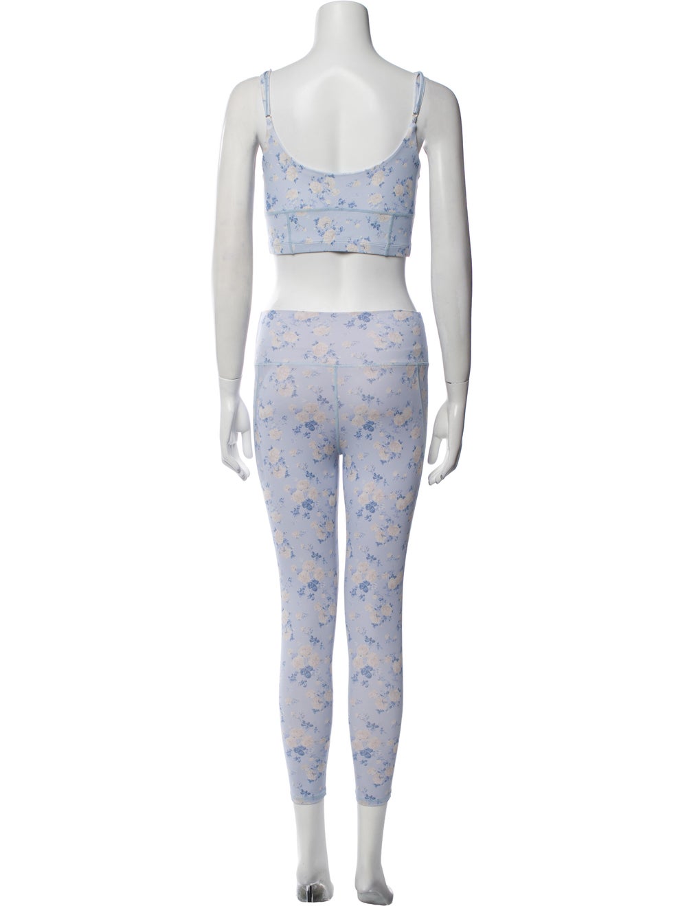 LoveShackFancy Nylon Two-Piece Set Blue Floral Pr… - image 3