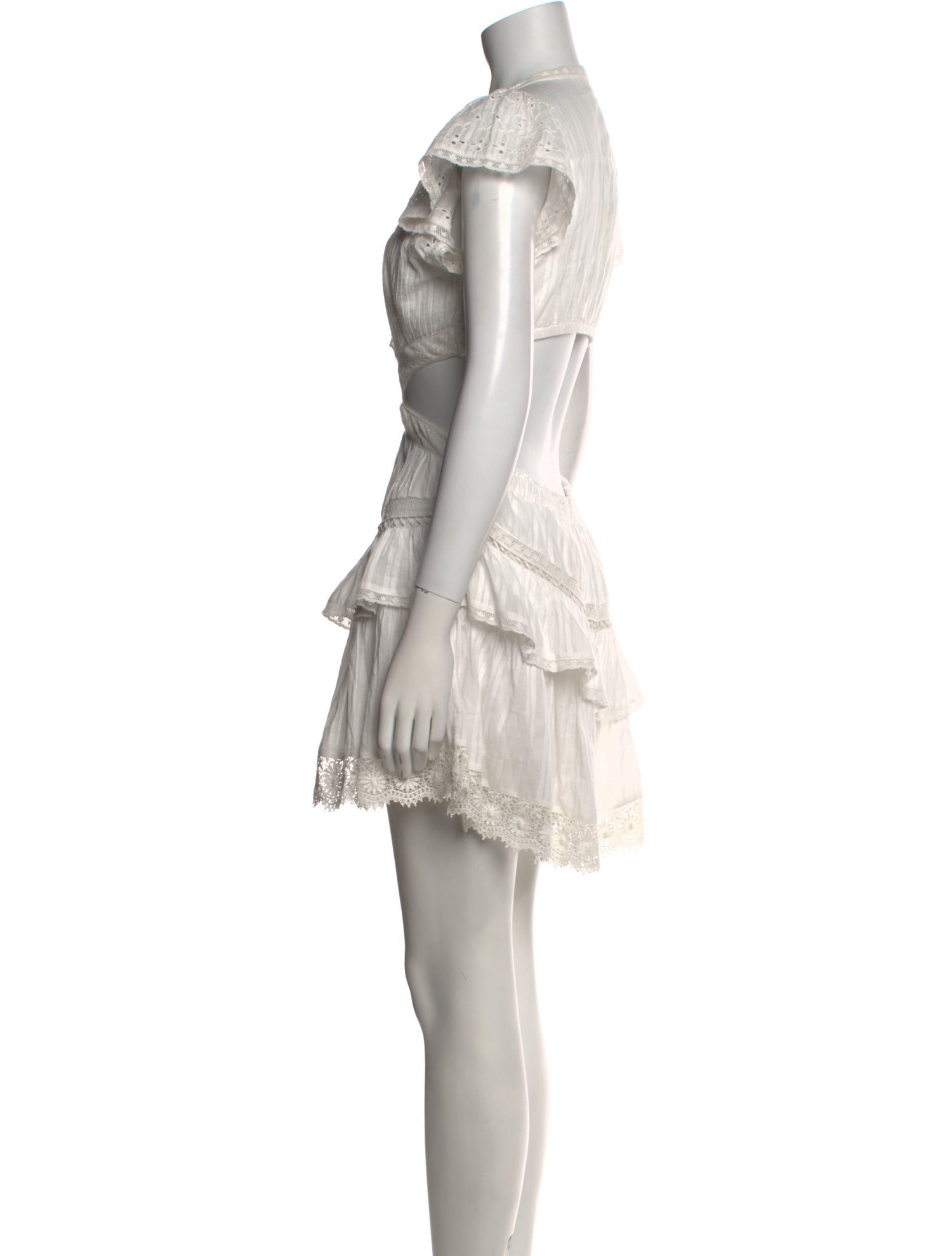 LoveShackFancy V-Neck Mini Dress