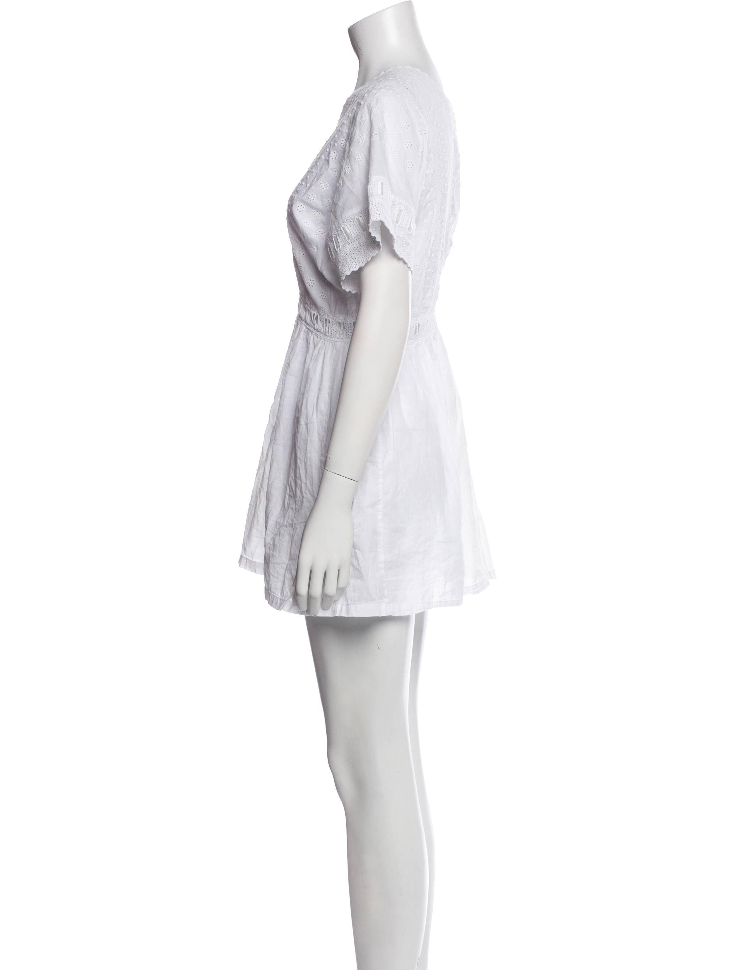 LoveShackFancy V-Neck Mini Dress