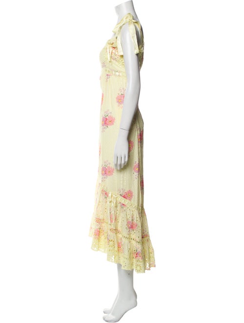 LoveShackFancy Floral Print Midi Length Dress
