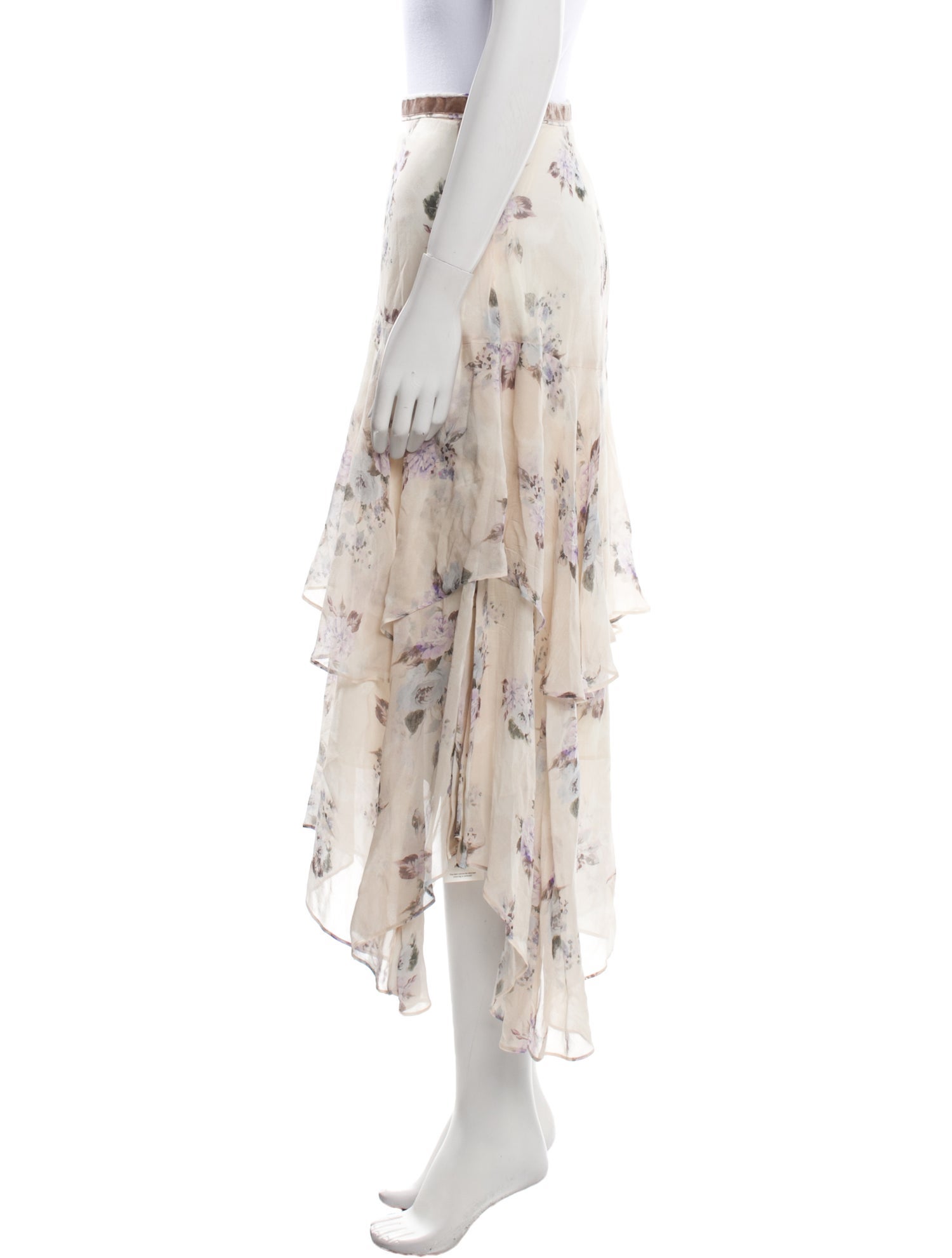 LoveShackFancy Silk Midi Length Skirt