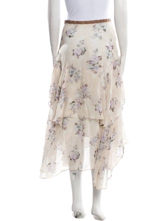 LoveShackFancy Silk Midi Length Skirt