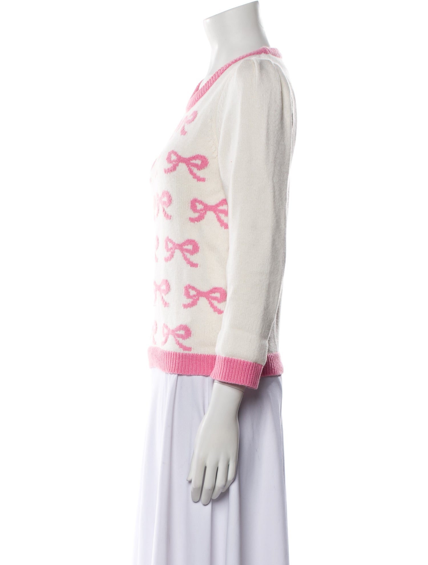 LoveShackFancy Printed Crew Neck Sweater