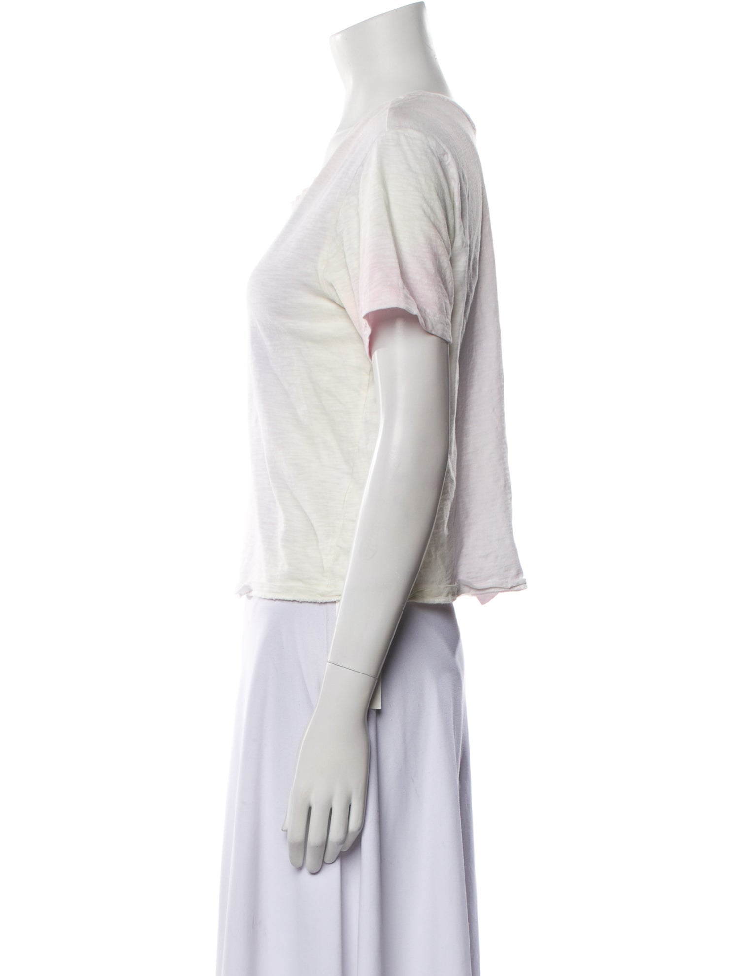 LoveShackFancy Scoop Neck Short Sleeve T-Shirt