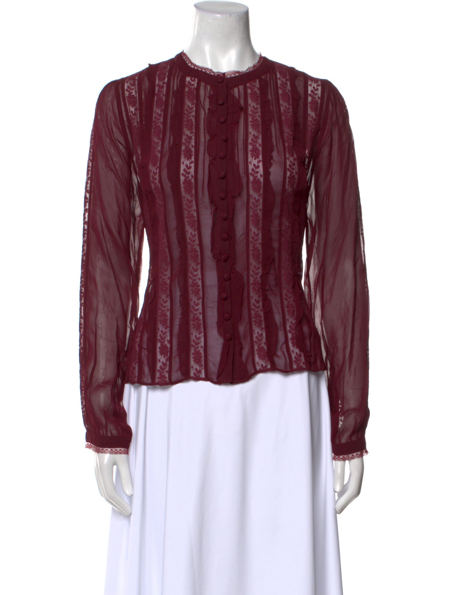 LoveShackFancy Lace Pattern Crew Neck Blouse w/ Tags