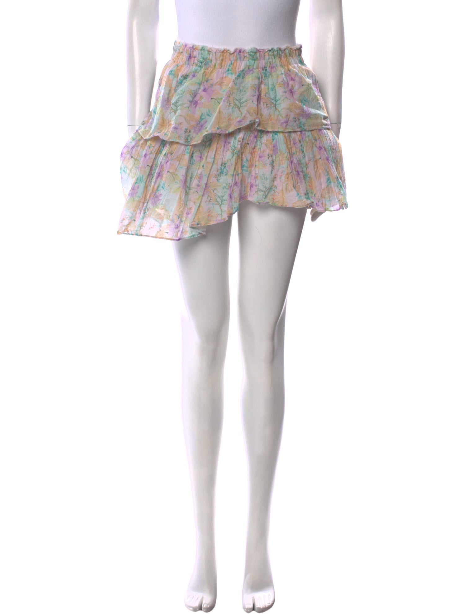 LoveShackFancy Floral Print Mini Skirt