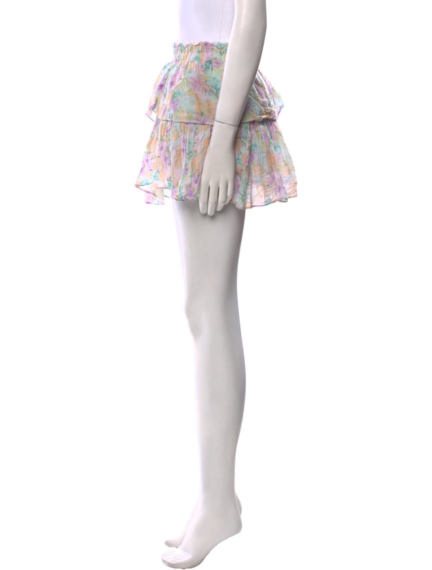 LoveShackFancy Floral Print Mini Skirt