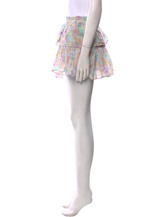 LoveShackFancy Floral Print Mini Skirt