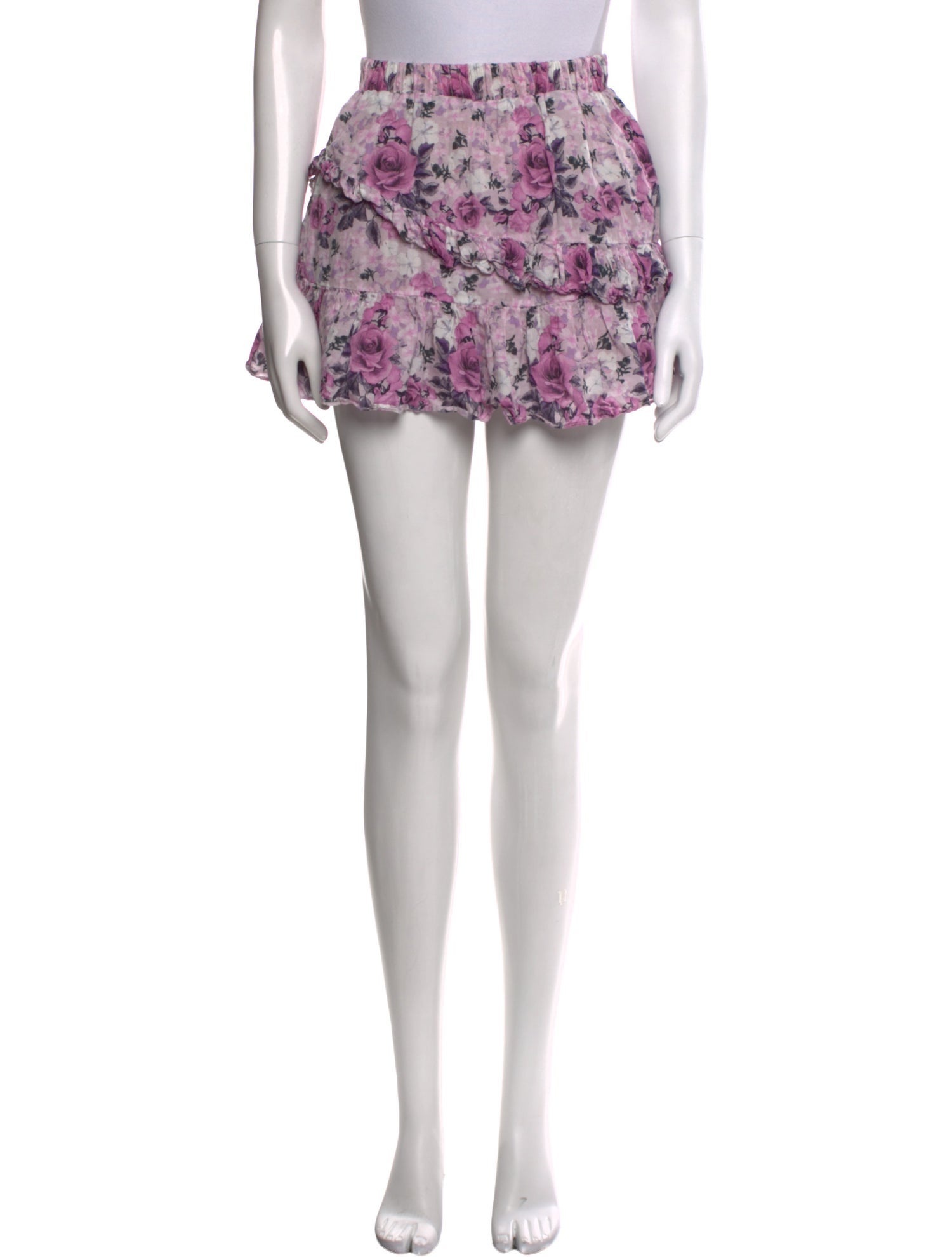 LoveShackFancy Floral Print Mini Skirt