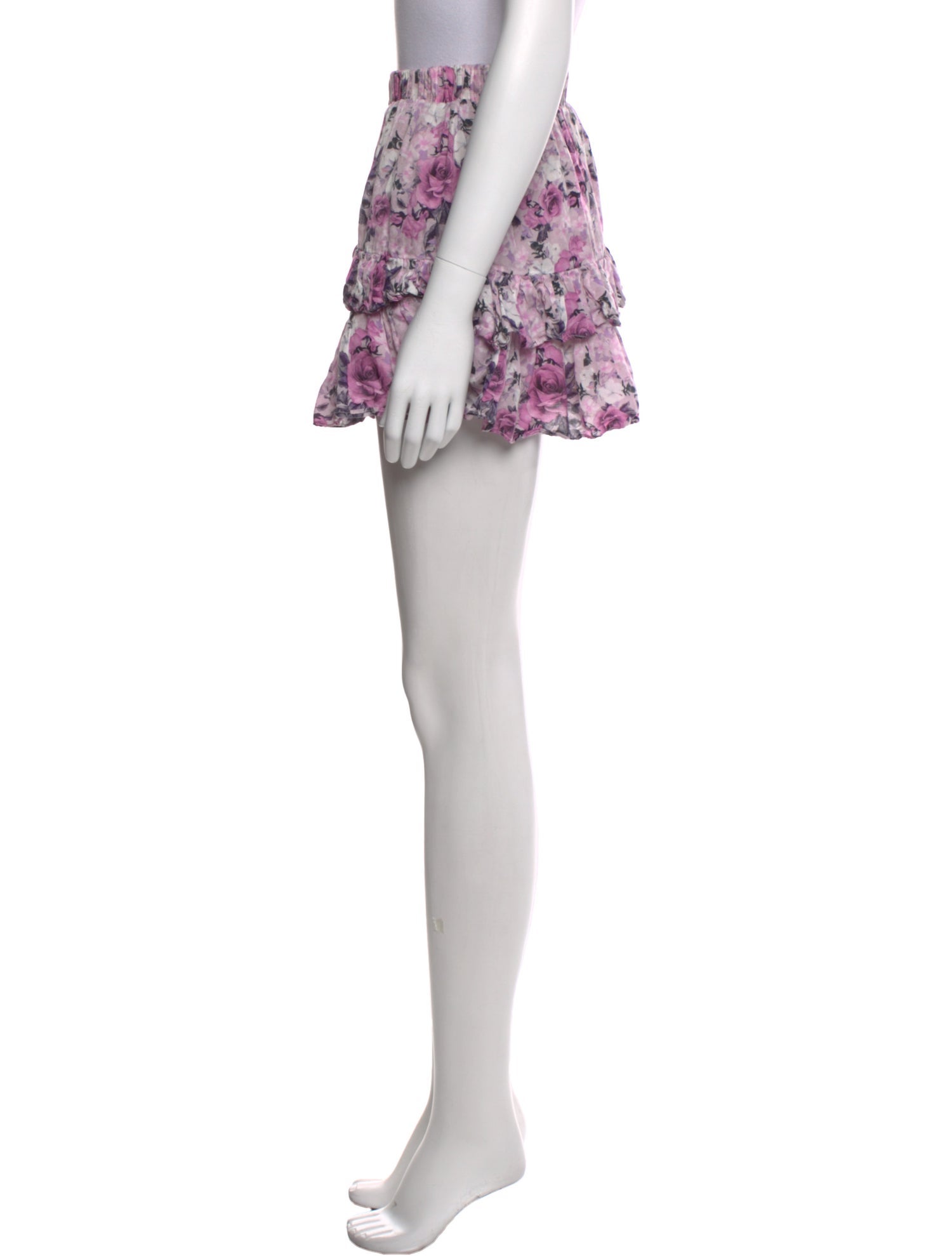 LoveShackFancy Floral Print Mini Skirt