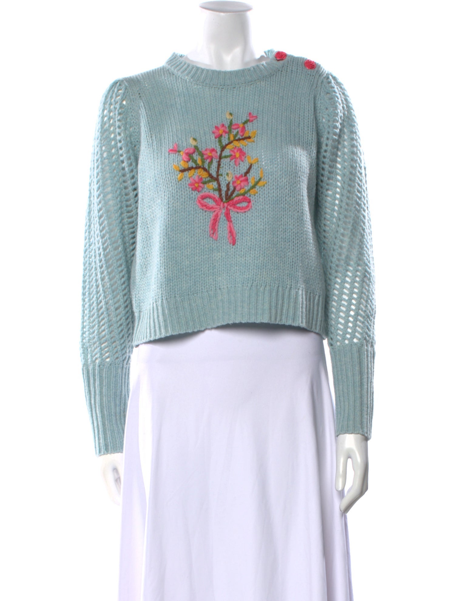 LoveShackFancy Lambswool Graphic Print Sweater