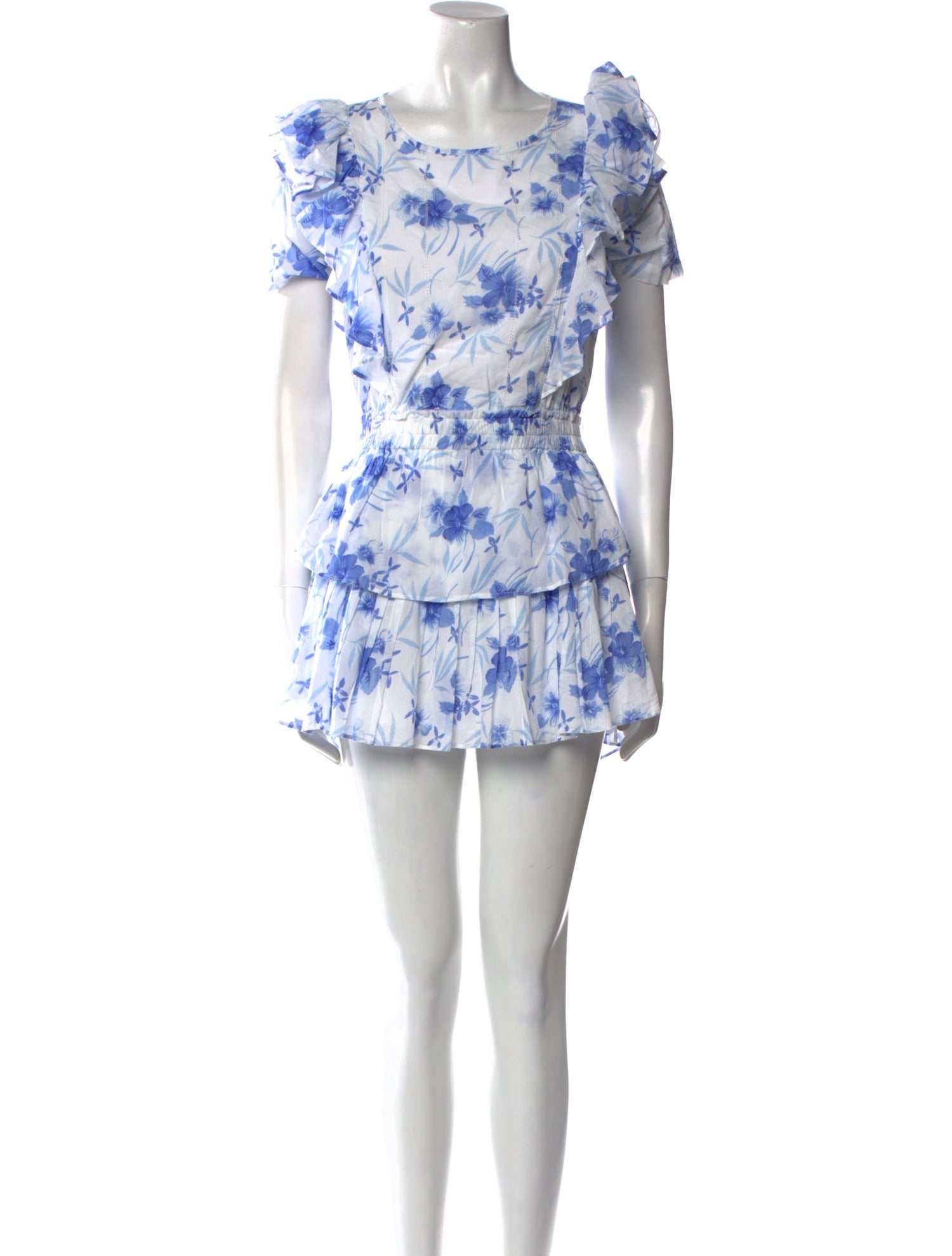 LoveShackFancy Floral Print Mini Dress