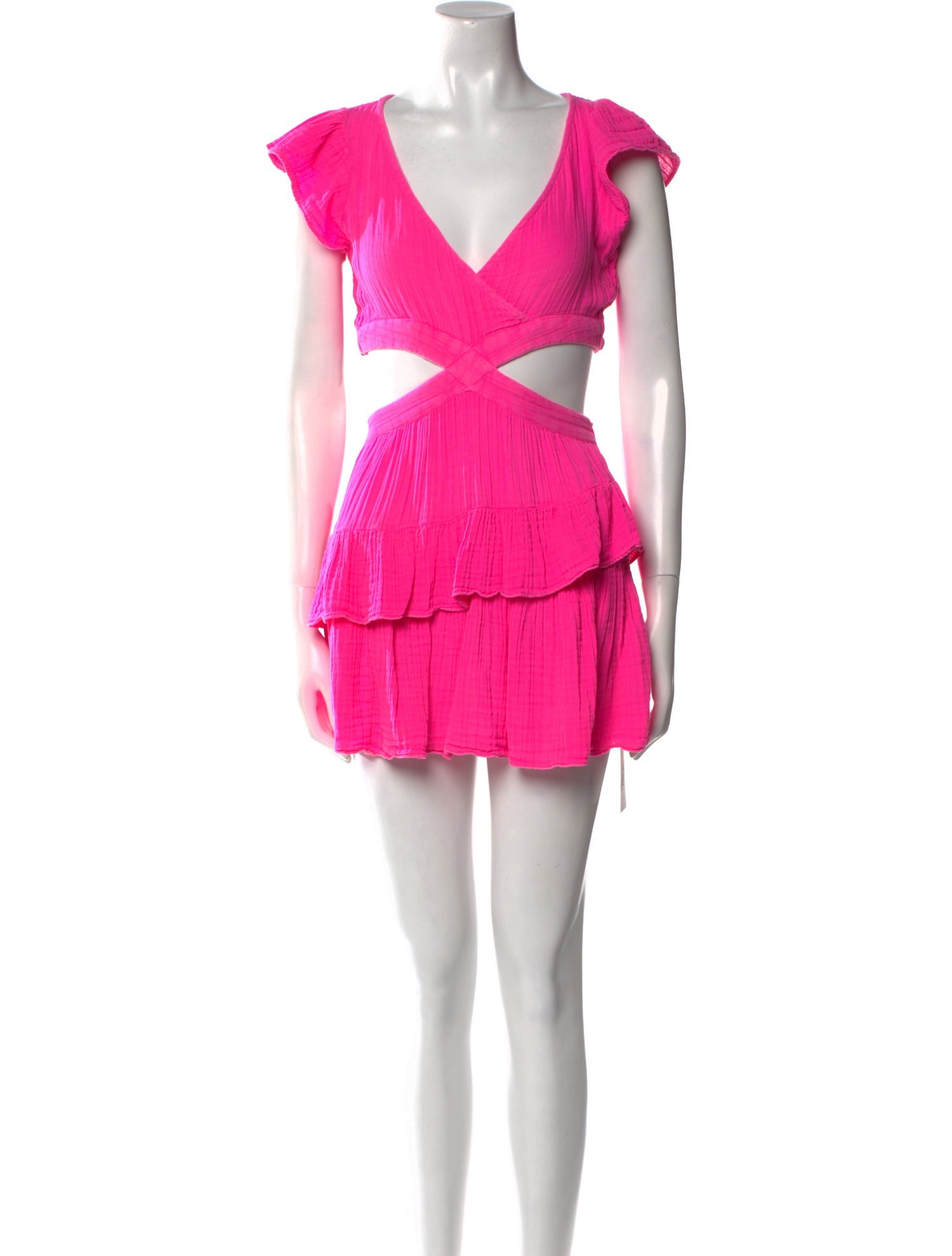 LoveShackFancy V-Neck Mini Dress