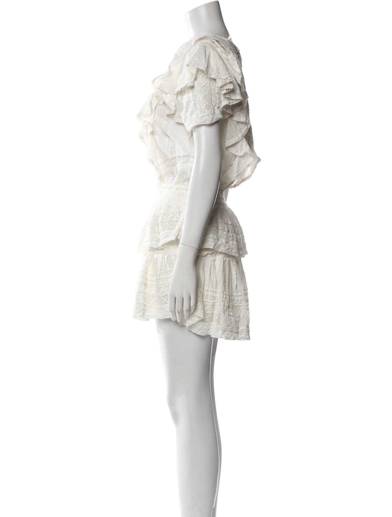 LoveShackFancy Bateau Neckline Mini Dress