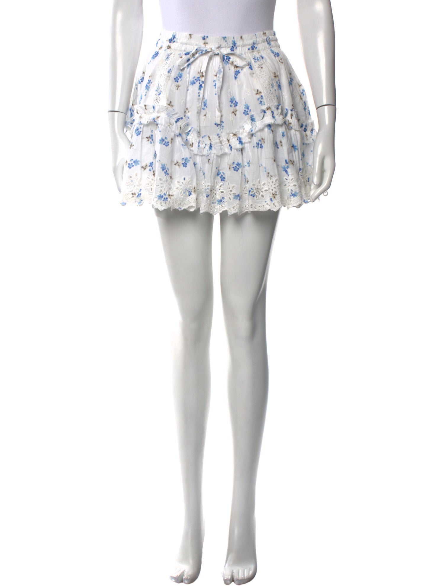 LoveShackFancy Floral Print Mini Skirt