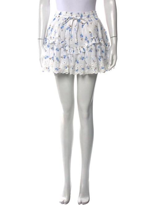 LoveShackFancy Floral Print Mini Skirt