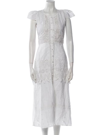 LoveShackFancy Lace Pattern Midi Length Dress