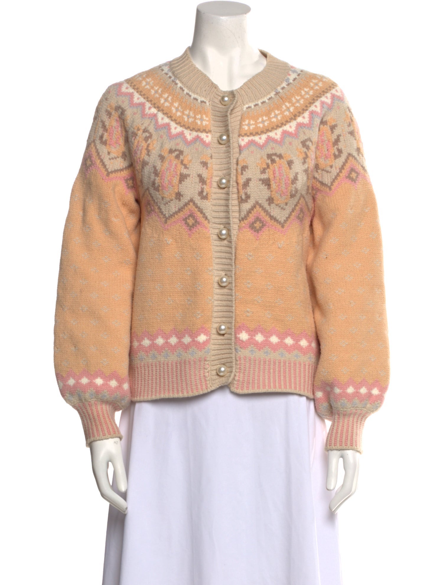 LoveShackFancy Printed Crew Neck Sweater