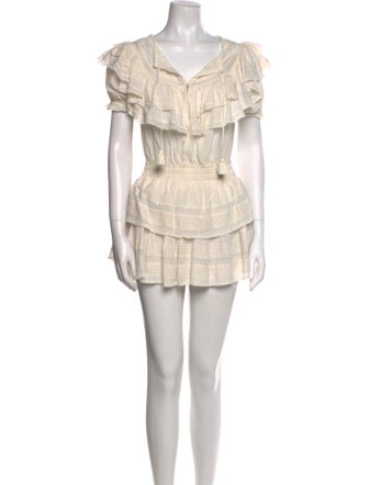 LoveShackFancy V-Neck Mini Dress