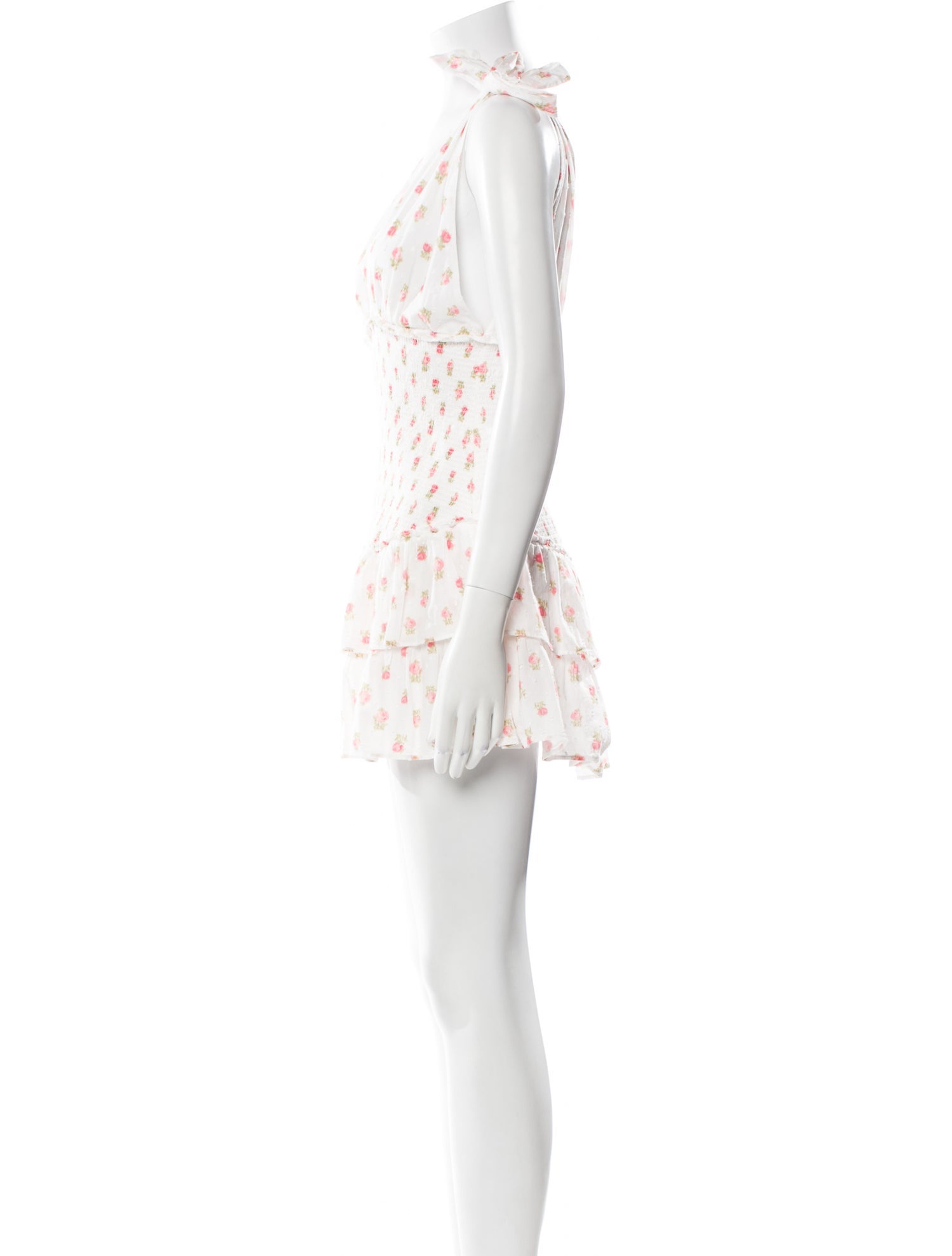 LoveShackFancy Floral Print Mini Dress