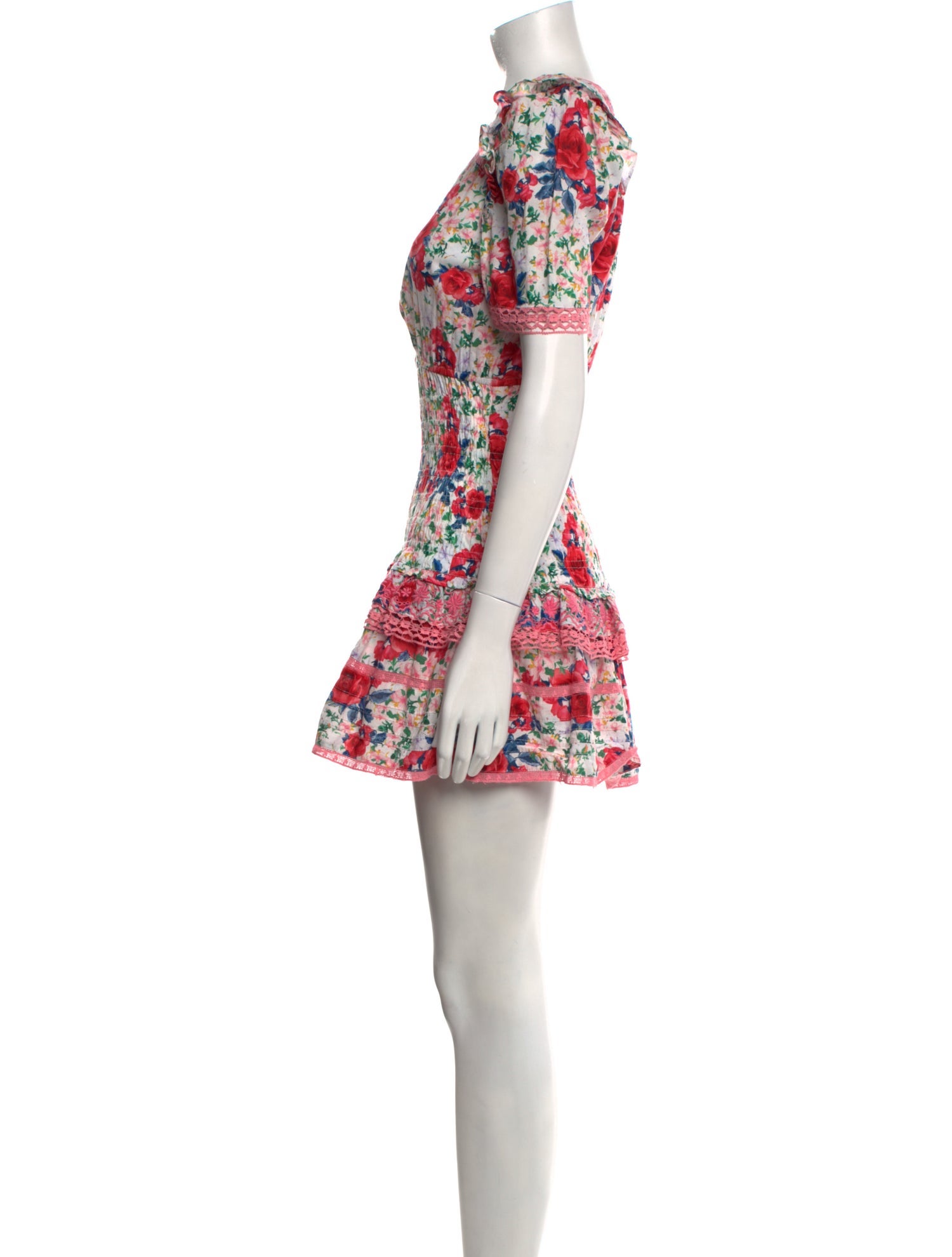 LoveShackFancy Floral Print Mini Dress