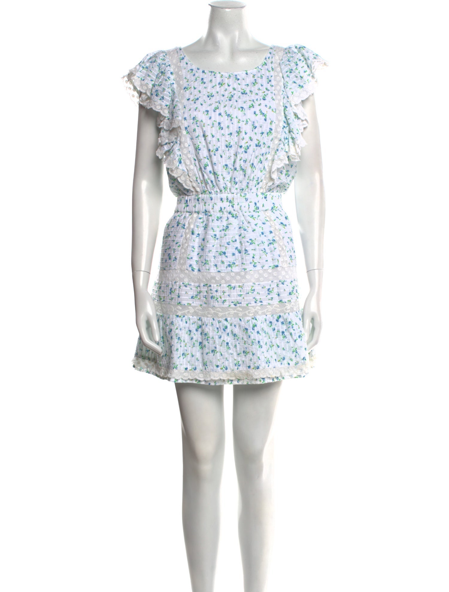 LoveShackFancy Floral Print Mini Dress