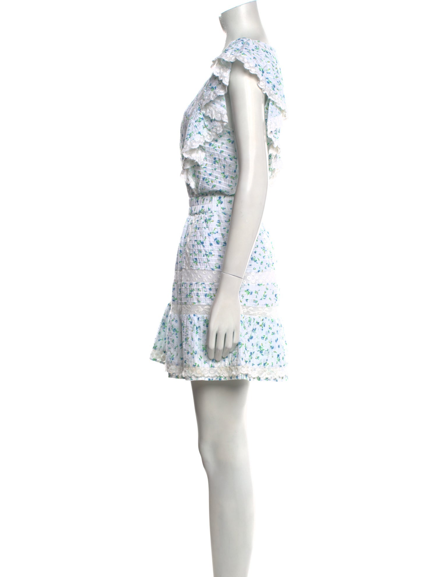 LoveShackFancy Floral Print Mini Dress