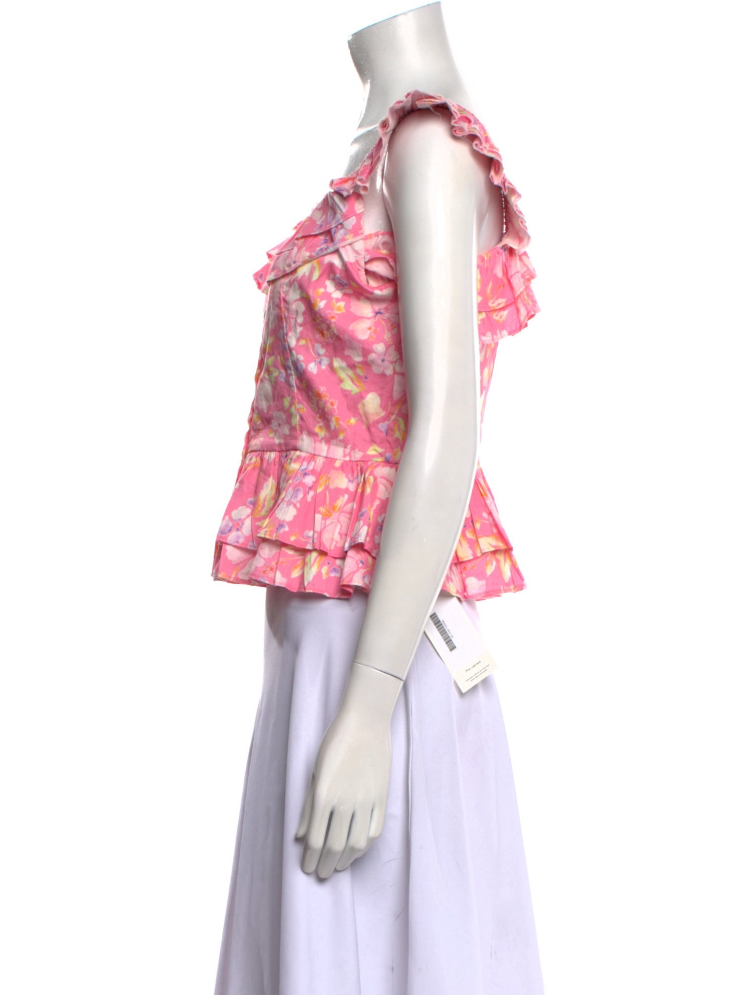 LoveShackFancy Floral Print Square Neckline Crop Top w/ Tags