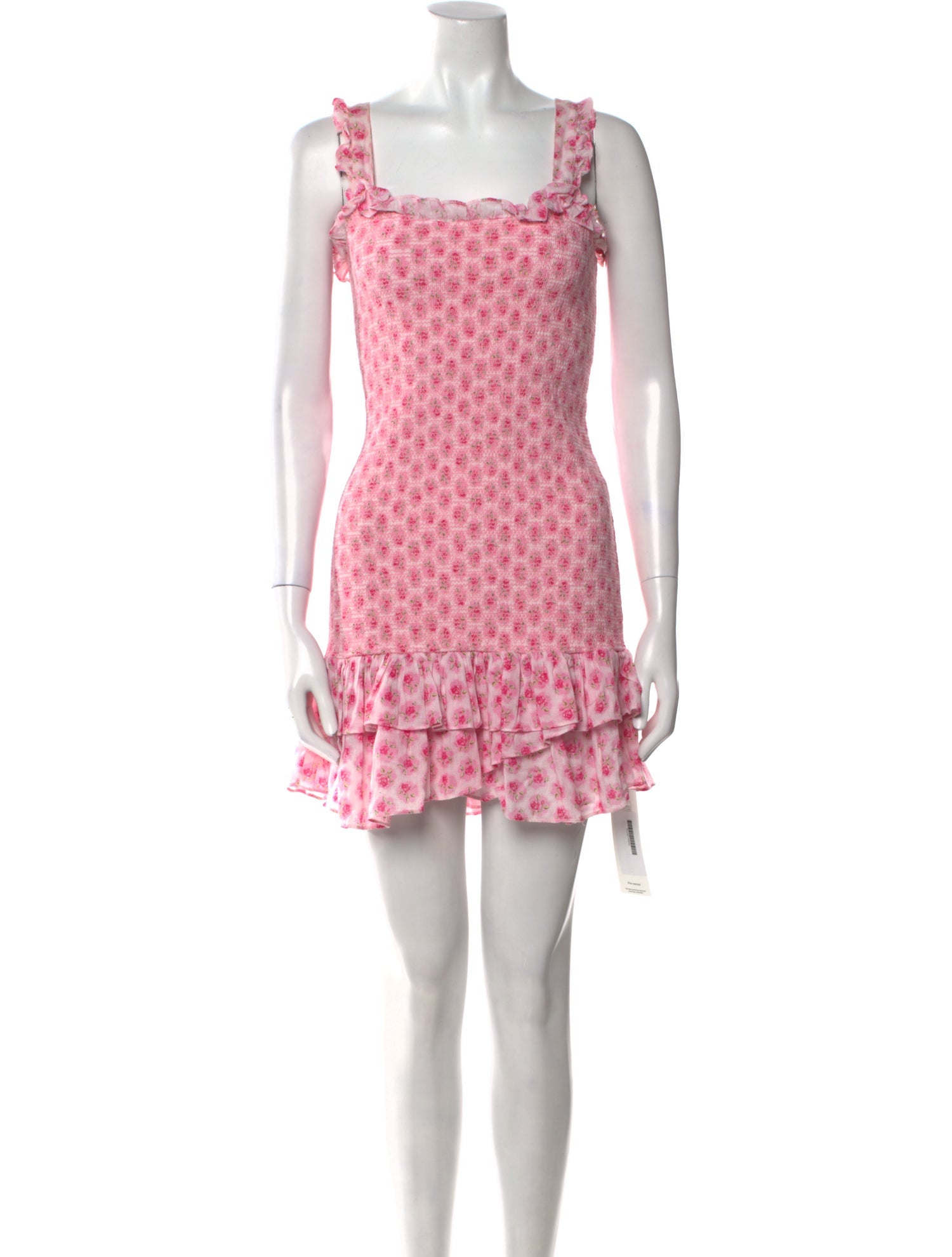 LoveShackFancy Floral Print Mini Dress