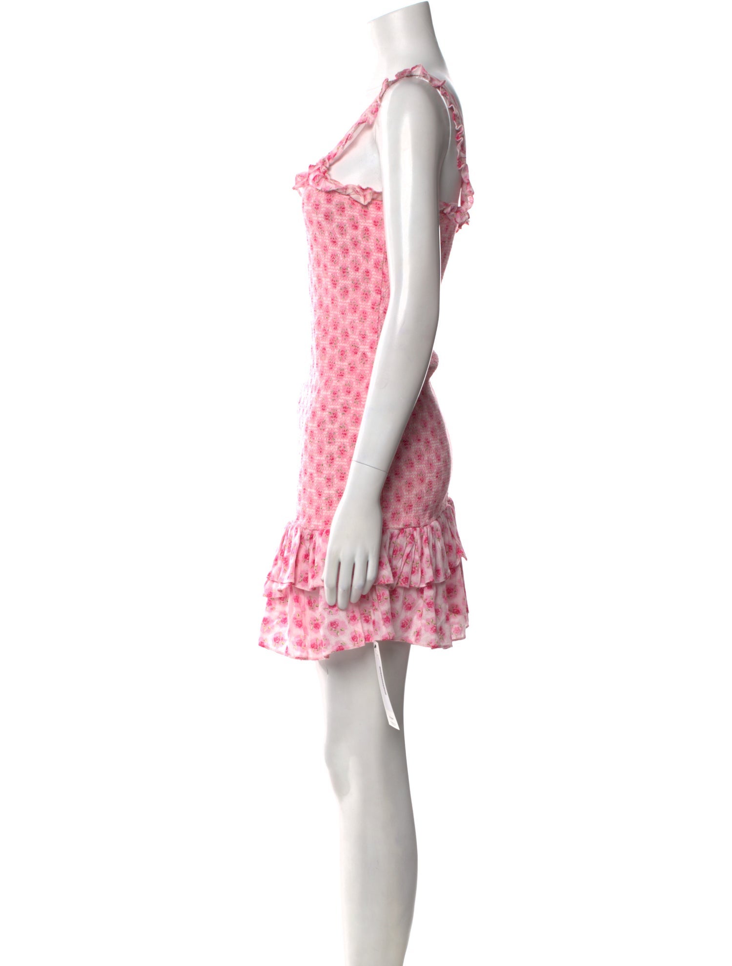 LoveShackFancy Floral Print Mini Dress