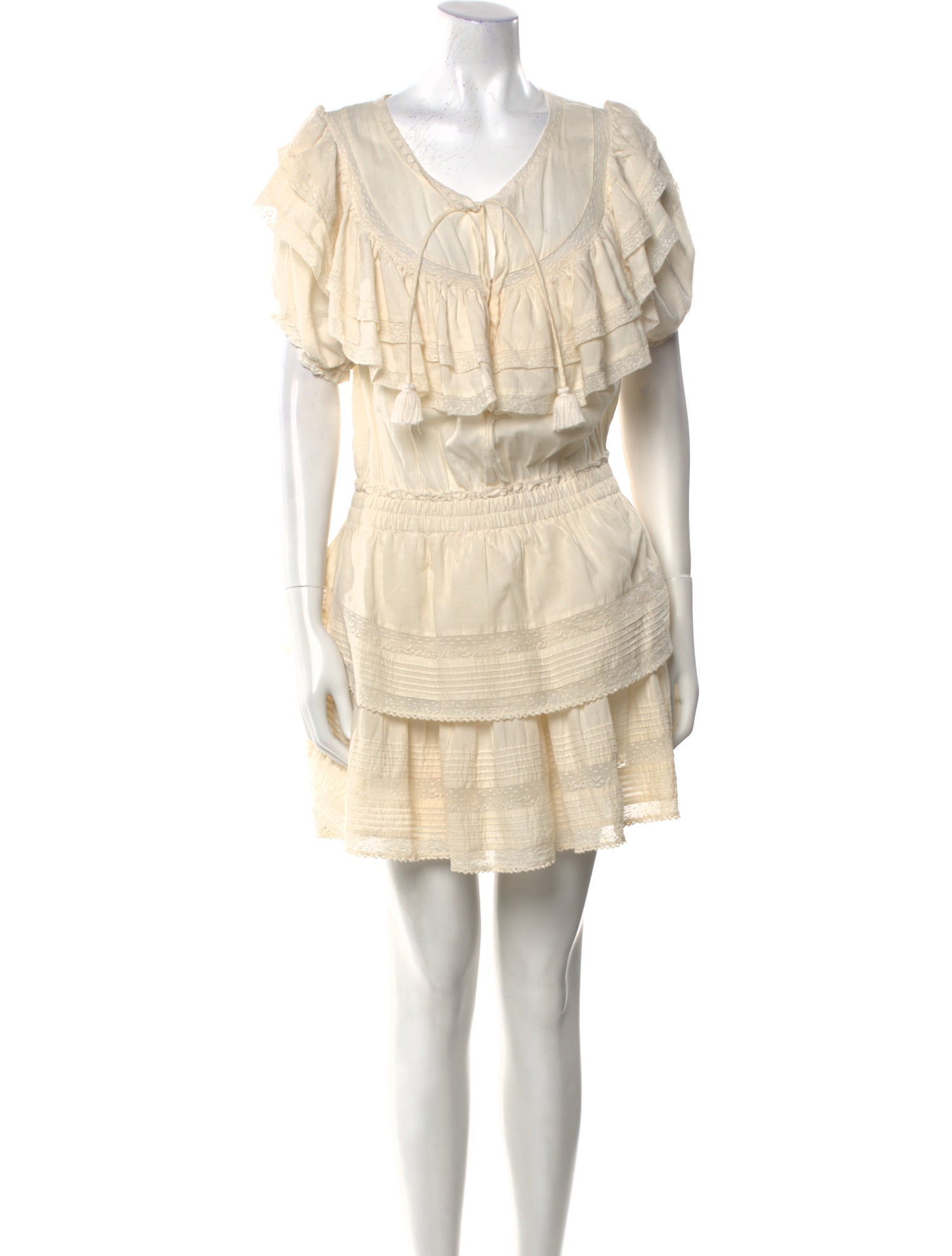 LoveShackFancy Scoop Neck Mini Dress