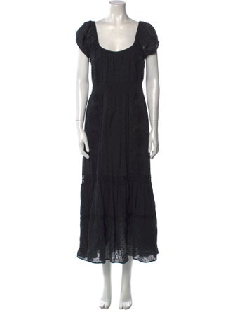 LoveShackFancy Scoop Neck Long Dress